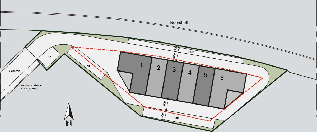 Situatietekening van het Vlasveen-project